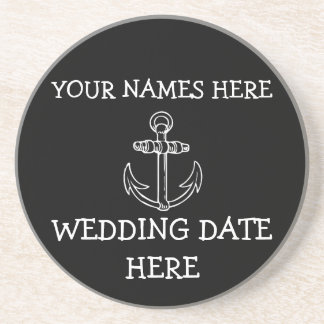 Customisable Anchor Wedding Coaster