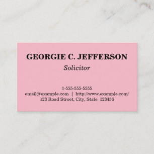 Customisable and Basic Solicitor Business Card