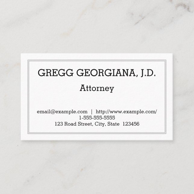 Customisable and Minimal Attorney Business Card (Front)