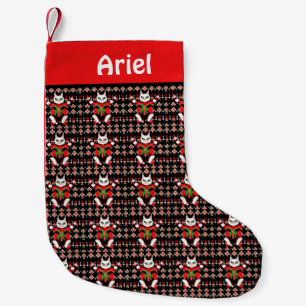 Customisable Angry Cats Christmas Pattern Funny Small Christmas Stocking