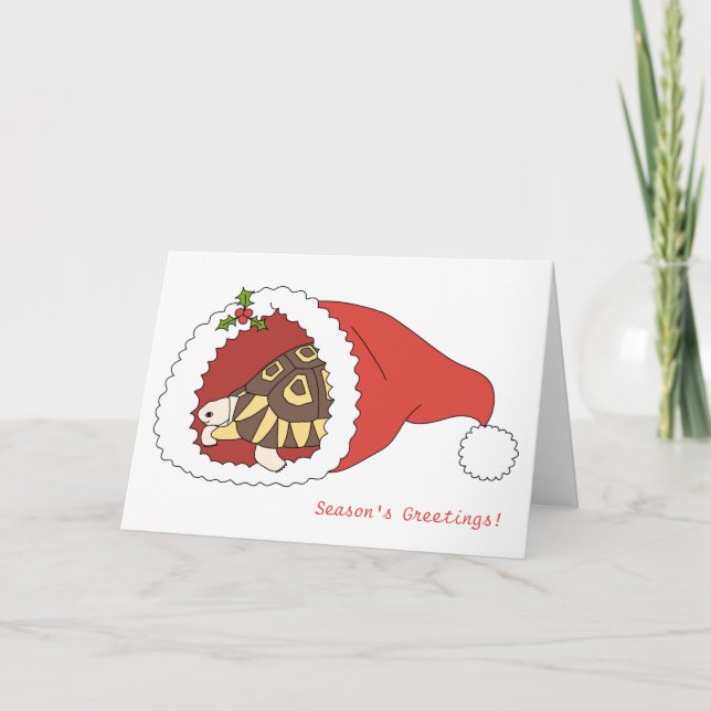 Customisable Angulate Tortoise Christmas Card (Front)