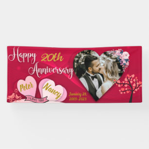 Customisable Anniversary banner with photo & Text