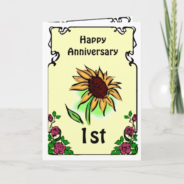 Customisable anniversary card -sunflower (Front)