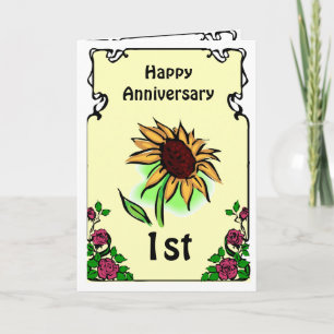 Customisable anniversary card -sunflower