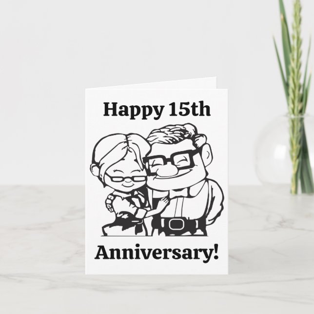 Customisable Anniversary Couple Drawing Card (Front)