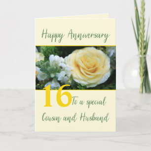 Customisable Anniversary Cousin and Husband Card