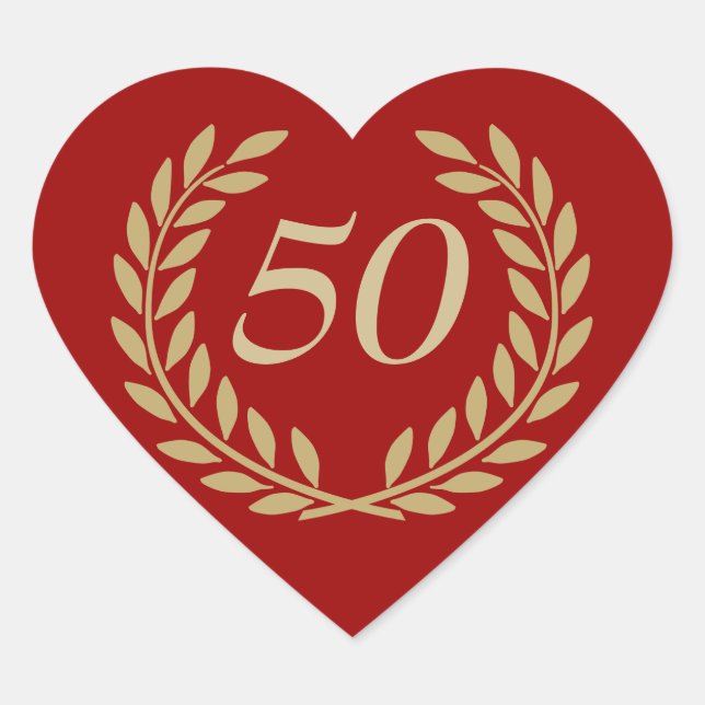 Customisable Anniversary Heart Sticker (Front)
