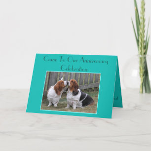 Customisable Anniversary Invitation w/Cute Bassets