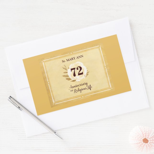 Customisable Anniversary of Religious Life Nun Rectangular Sticker (Envelope)