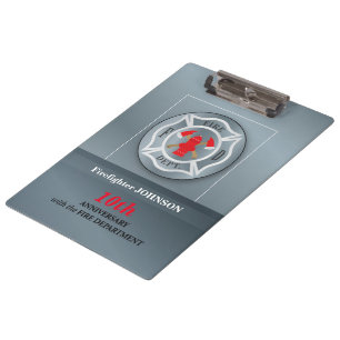Customisable, Anniversary with Fire Department Clipboard
