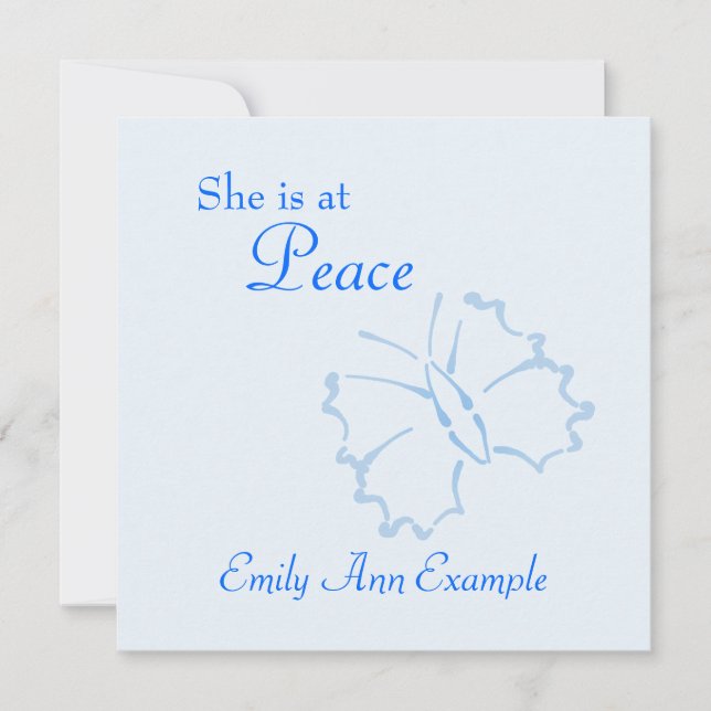 Customisable Announcement of Death - Butterfly (Front)