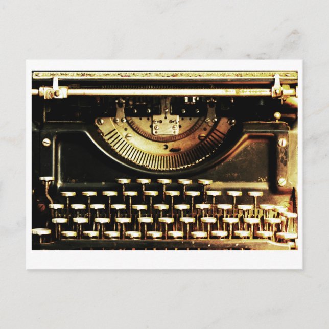 Customisable antique typewriter postcard (Front)