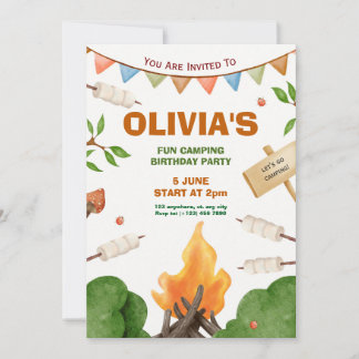 Customisable any age Outdoor Birthday Invitation