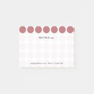 Customisable any Colour Polka Dots Pattern on Whit Post-it Notes