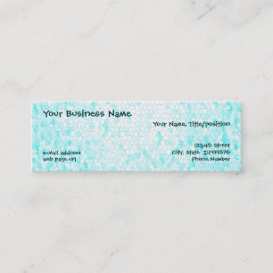 Customisable Aqua Mosaic Skinny Business Cards