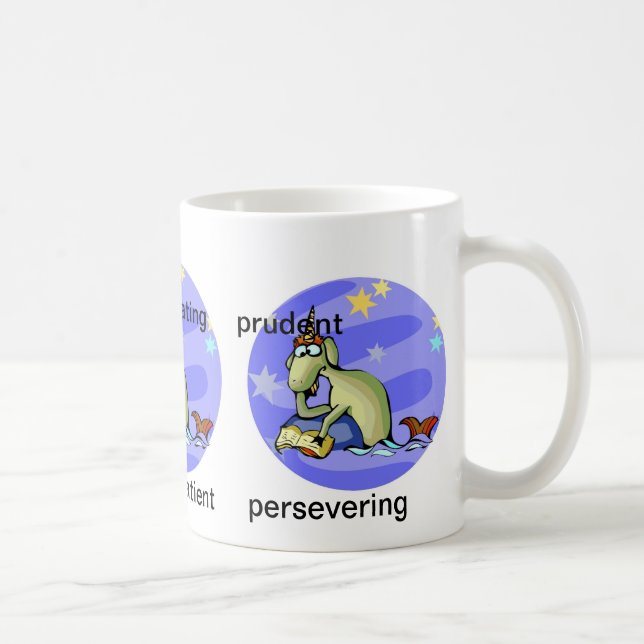 Customisable Aquarius traits Cute Cartoon Zodiac Coffee Mug (Right)