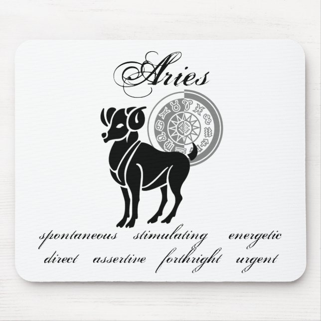 Customisable Aries traits Greek-style Zodiac Mouse Pad (Front)