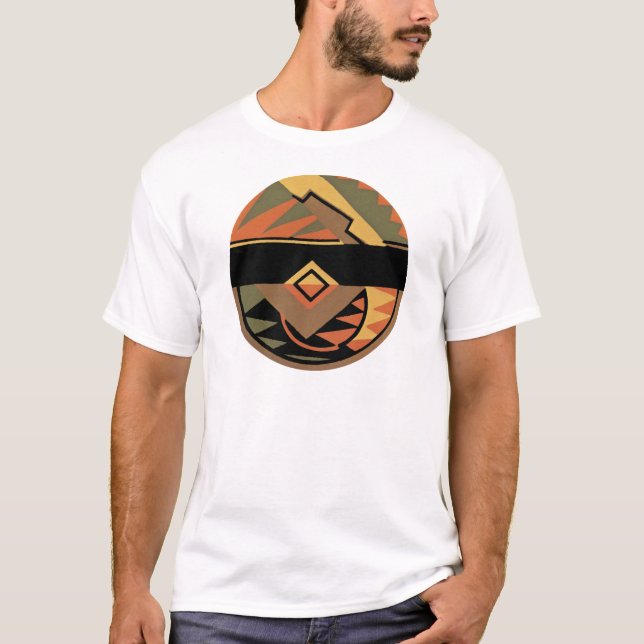 Customisable Art Deco Geometric Circle Abstract T-Shirt (Front)