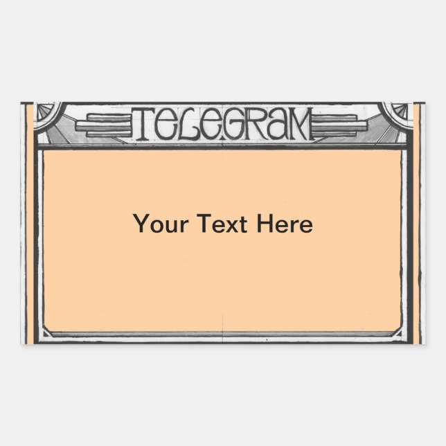 Customisable Art Deco Steampunk Telegram Sticker (Front)