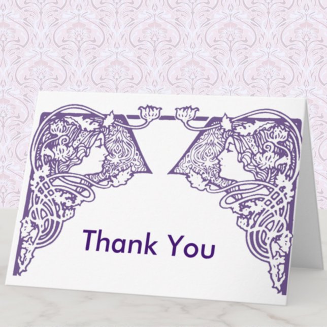 Customisable Art Nouveau Ladies Thank You Card (Creator Uploaded)