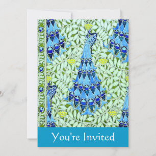 Customisable Art Nouveau Peacock Invitation
