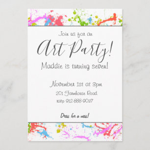 Customisable Art Party Invitation