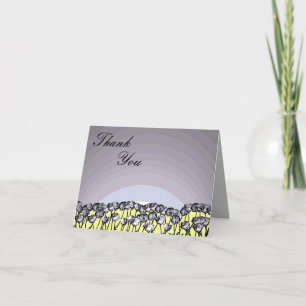 Customisable artistic poppy flower thank you card