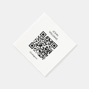 Customisable Artist's Exhibition Opening QR Code Napkin