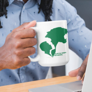Customisable Arts High School Green Silhouettes Coffee Mug