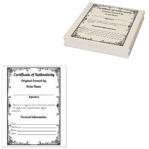 Customisable Artwork Authentication Print Vintage Rubber Stamp