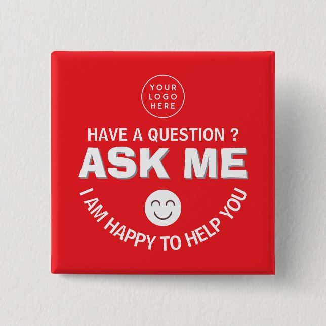 Customisable "Ask Me" Volunteer Button (Front)