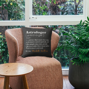 Customisable Astrologer Definition Black Cushion