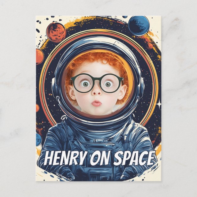 Customisable Astronaut Kid Postcard (Front)