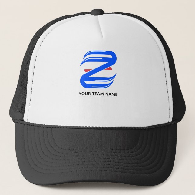 Customisable Athletic Letter Z Team Trucker Hat (Front)