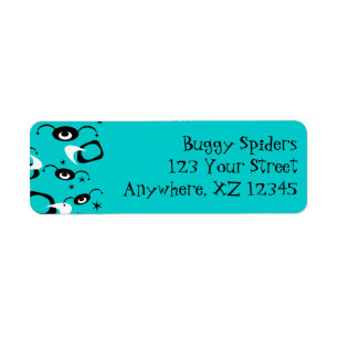 Customisable Atomic Retro Spiders Return Address Label