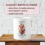 Customisable August Birthday Flower Gladiolus Coffee Mug<br><div class="desc">Celebrate August birthdays with a personal touch using our Customisable August Birthday Flower Gladiolus Coffee Mug. Featuring the Gladiolus, the official flower for August, this mug is designed to brighten up your morning coffee or tea with a splash of vibrant colour and personal flair. Capacity: 11 oz / 15 oz...</div>