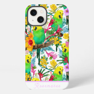Customisable Australian Budgerigar Wildflower iPhone 13 Case