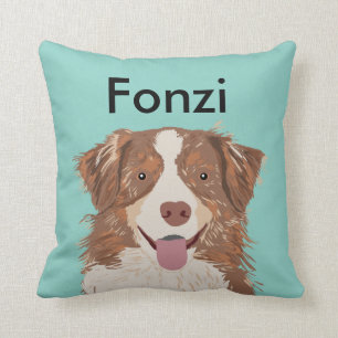Customisable Australian Shepherd Dog Pillow