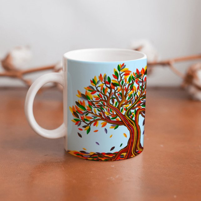 Customisable Autumn Tree Warm Colours Fall Artwork Coffee Mug (Creator Uploaded)