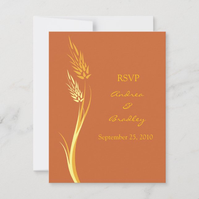 Customisable Autumn Wedding Response Card (Front)