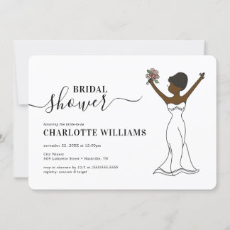 Customisable Avatar Bridal Shower | Short Hair Invitation