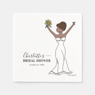 Customisable Avatar Bridal Shower | Short Hair Napkin