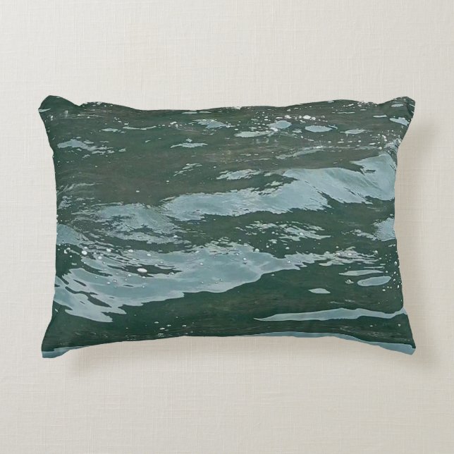 Customisable Azure Oceans Abstract Sea Water Coast Decorative Cushion (Front)