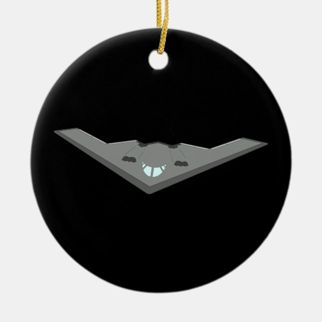 Customisable B2 Stealth Bomber Flying Ceramic Tree Decoration (Front)