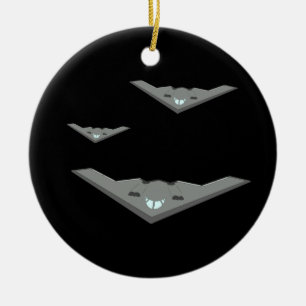 Customisable B2 Stealth Bomber Flying Ceramic Tree Decoration