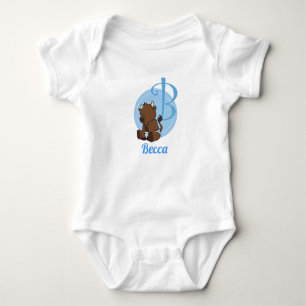 Customisable B is for Bison Baby Bodysuit