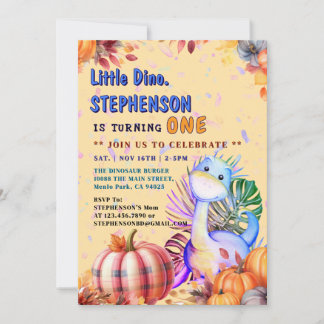 Customisable " Baby 1st Birthday Dinosaur Party " Invitation