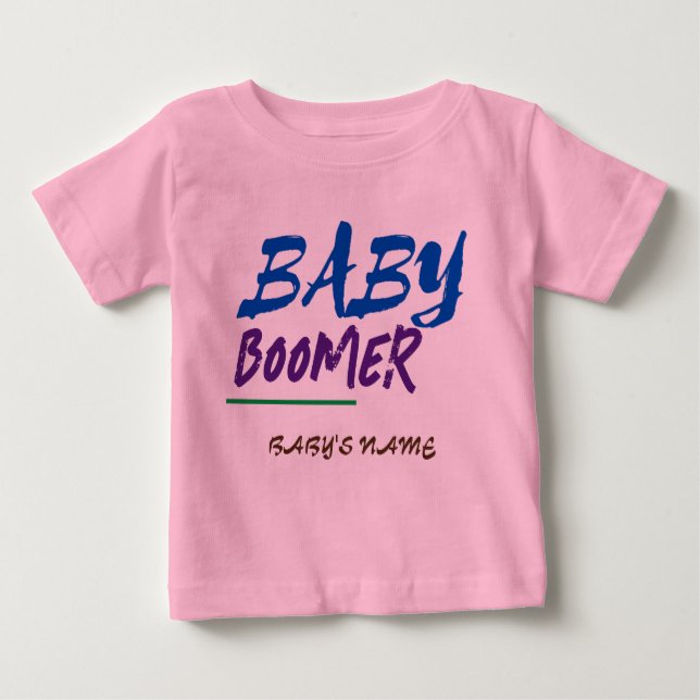 Customisable Baby Boomer Name Design Large Baby T-Shirt (Front)
