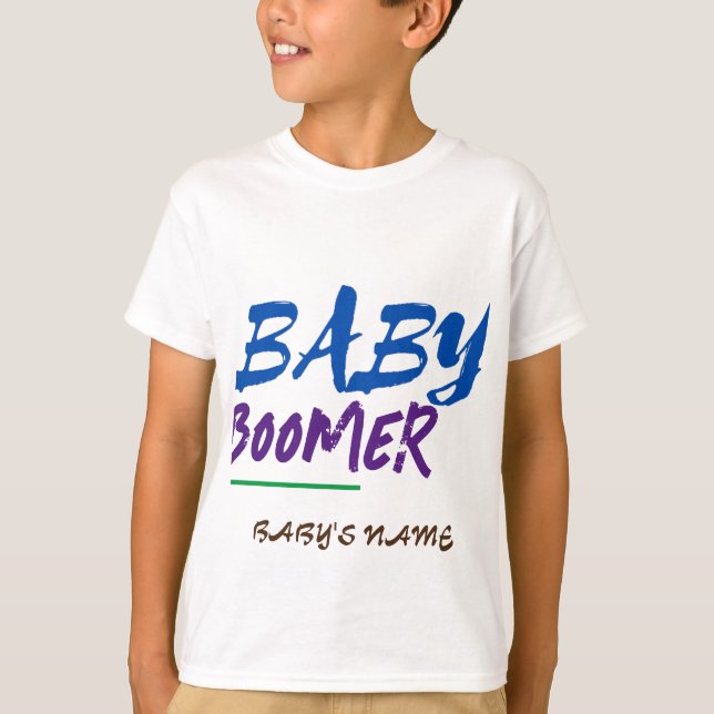 Customisable Baby Boomer Name Design Large T-Shirt (Front)