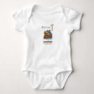 Customisable, Baby Boy Baptism Noah's Ark Bodysuit